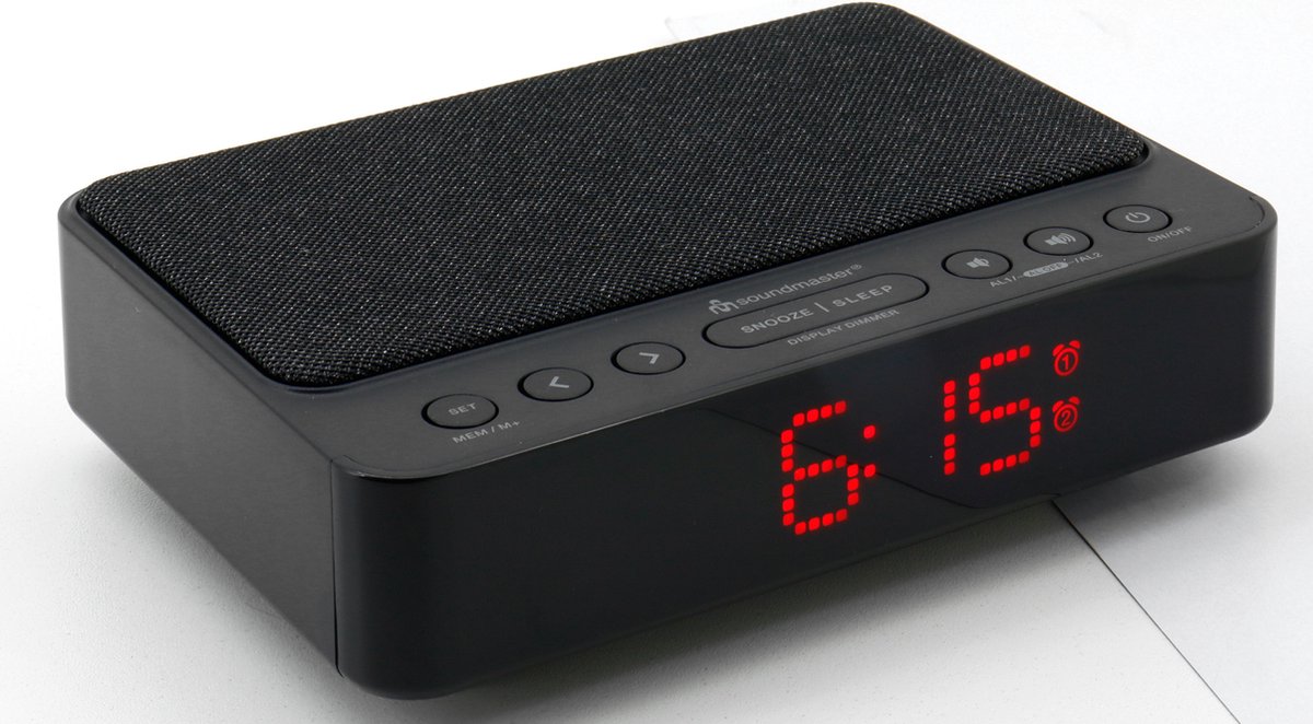 Soundmaster UR124SW - Wekkerradio met met QI laadfunctie - dubbelalarm