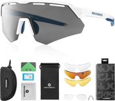 ROCKBROS Gepolariseerde Fietsbril met 4 Verwisselbare Lenzen Zonnebril Sportbril voor Dames en Heren