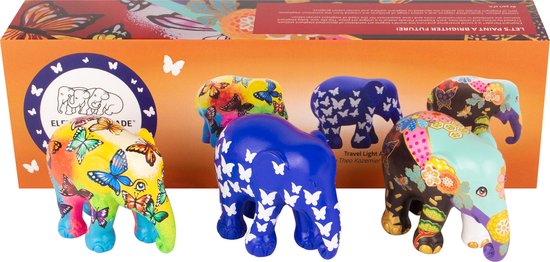 Elephant Parade Beautiful Butterflies - Multipack - Handgemaakte Olifanten Beeldjes - 3x7 cm