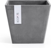 Ecopots Rotterdam 20 - Grey - 20,3 x H17,8 cm - Vierkante grijze bloempot / plantenbak