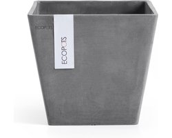 Ecopots Rotterdam 20 - Grey - 20,3 x H17,8 cm - Vierkante grijze bloempot / plantenbak