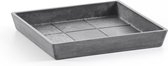 Ecopots Saucer Square - Grey - 18 x H2,5 cm - Vierkante grijze onderschotel