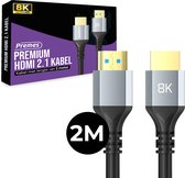 Premes - Câble HDMI 2.1 - 8K - 2 mètres - HDMI 2.1 - Câble HDMI - TV 8k - 48Gbps - 120 Hz