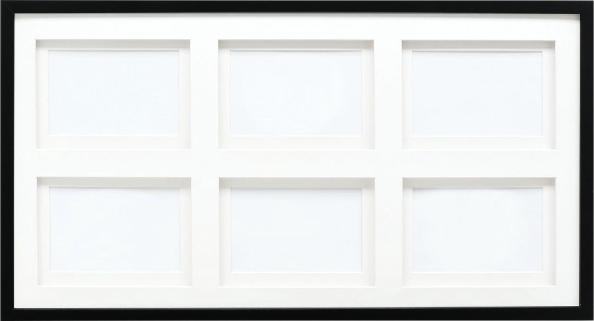 Deknudt Frames multifotolijst - zwart - passe-partout - 6 foto's 10x15