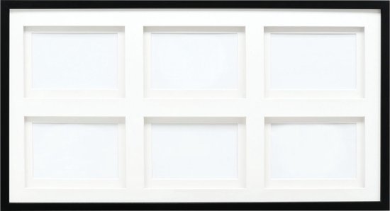 Deknudt Frames multifotolijst - zwart - passe-partout - 6 foto's 10x15