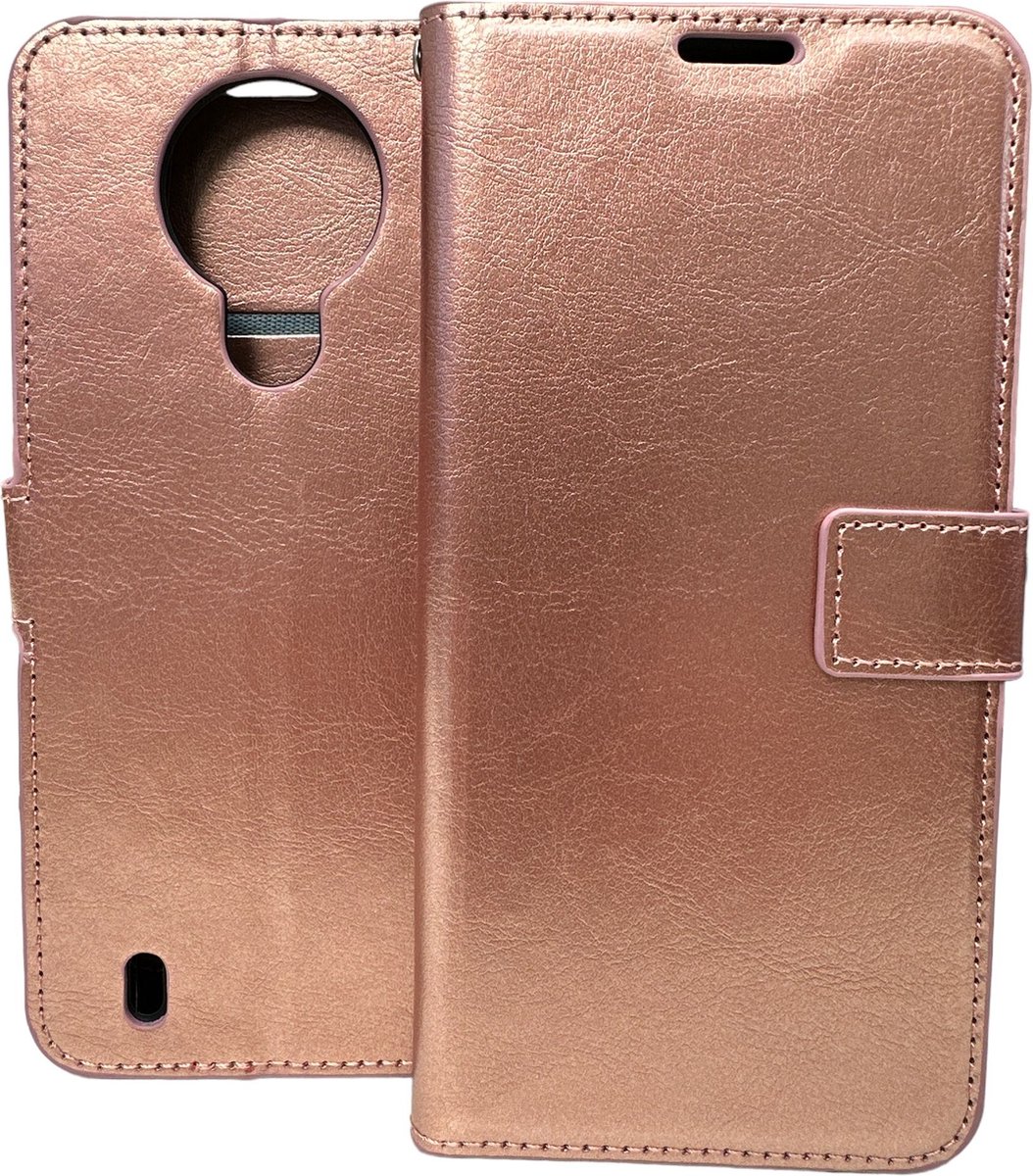 Portemonnee Book Case Hoesje Geschikt voor: Nokia 1.4 - Rosegoud