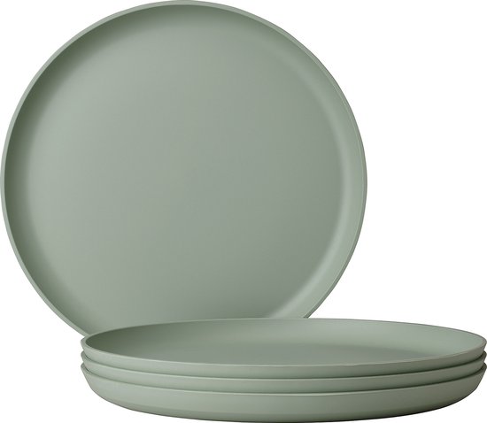 Mepal plat bord Silueta – 4 stuks – Dinerborden – Nordic sage