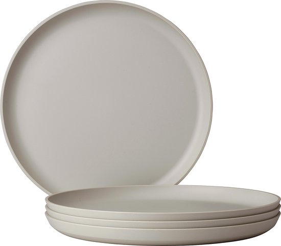 Mepal Silueta Ontbijtbord, 4 stuks, vaatwasmachine- en magnetronbestendig, kunststof borden, dinerborden, servies, 23 cm, mauve (Vivid mauve