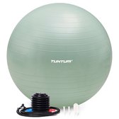 Tunturi Anti Burst Fitness bal met Pomp - Yoga bal 65 cm - Pilates bal - Zwangerschapsbal – 220 kg gebruikersgewicht - Incl Trainingsapp – Munt