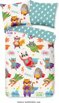Good Morning dekbedovertrek superheld dieren - Peuter 120x150 cm - Multi - 100% Katoen renforce