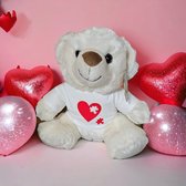 Valentijn tip - knuffelbeer met eigen opdruk - teddybeer - wit