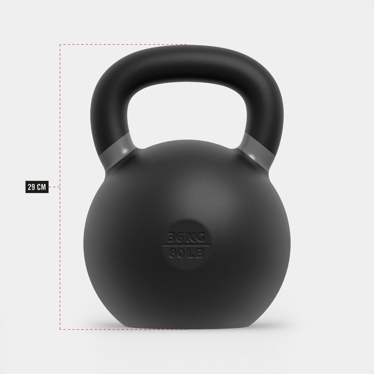 ZEUZ Kettlebell 36 KG – Gewichten voor Fitness & CrossFit - Conditie & Krachttraining – Gietijzer – Donkergrijs – foto 2