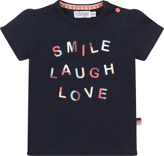 Dirkje - T-shirt - Smile - Laugh - Love - Navy