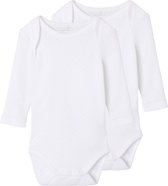 name it NBFBODY 2P LS WHITE NEEDLEDROP NOOS Meisjes Rompertje - Bright White_ - Maat 56