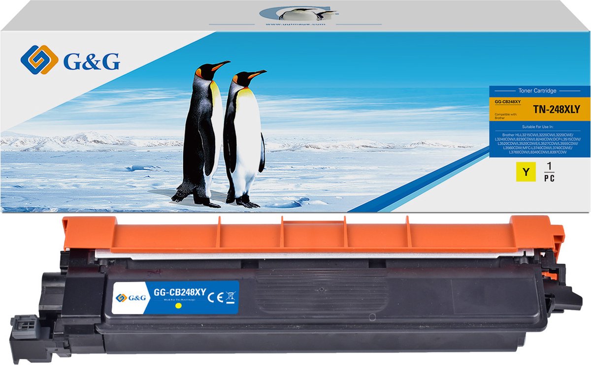 G&G TN248 XL Huismerk Toner Geschikt voor Brother TN-248 TN-248XL TN-248XLY Geel Hoge Capaciteit