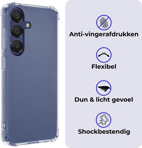 Coque Compatible avec Samsung A15 Coque Siliconen Antichoc Case Cover - Coque Compatible avec Samsung Galaxy Galaxy A15 Case Cover Case Antichoc - Transparent