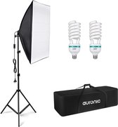 Auronic Softbox Studiolamp - Complete Set met Draagtas - 50x70 cm - Zwart