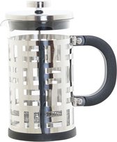 Cafetiere French Press koffiezetter zwart met inox 600 ml - Koffiezetapparaat voor verse koffie