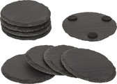 8x Dessous de verre ardoise environ 10 cm - Dessous de verre ardoise pour verres et tasses