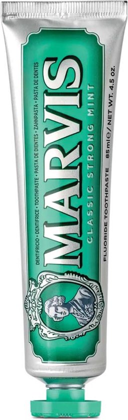 Marvis Tandpasta Classic Strong Mint 25 Ml Zilver/groen