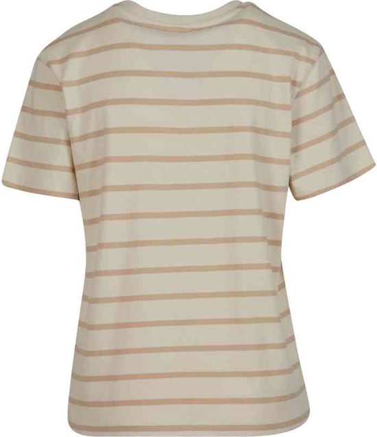 Urban Classics - Striped Boxy Dames T-shirt - 3XL - Beige