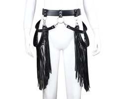 vscnovelty® Fetish - Sm Lederen Kleding Bondage Kwastje Broek Bdsm - Sex Harnas Klinknagels - Fetish Cosplay