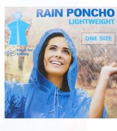 Regenponcho - Poncho - Regenjas - Blauw - Met Capuchon - Onesize