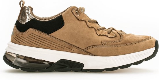 Gabor rollingsoft sensitive 36.844.44 - dames rollende wandelsneaker - beige - maat 44 (EU) 9.5 (UK)