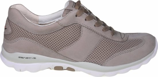 Gabor rollingsoft sensitive 86.966.33 - dames rollende wandelsneaker - beige - maat 41 (EU) 7.5 (UK)