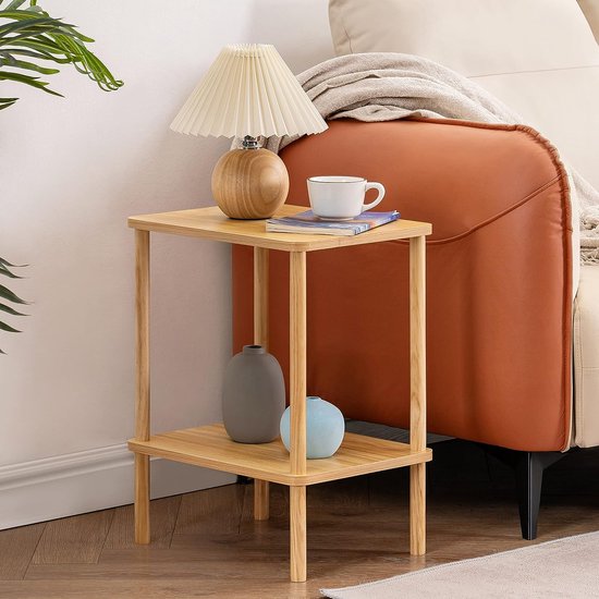 APICIZON Bijzettafel van hout, 3 niveaus, smal, 40 x 30 x 61.5 cm