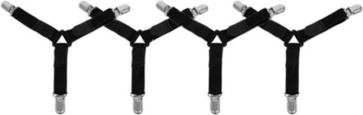 Go Go Gadget - Lakenaanspanners - Dekbedlakenspanner Clips - Laken Bretels - 1 set van 4 stuks - Zwart