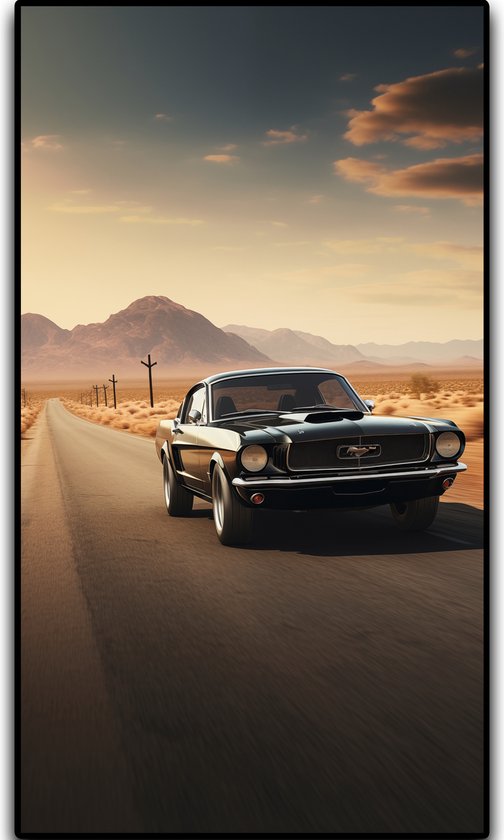 Mustang Poster - Ford Mustang 1970 - A1 85x60cm Formaat - Stijlvolle Wanddecoratie - Auto Poster