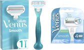 Gillette Venus Smooth Scheersysteem + Scheermesjes - Smooth Sensitive 4 Stuks