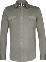 Profuomo - Overshirt French Terry Groen - Heren - Maat L - Modern-fit