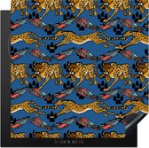 KitchenYeah® Inductie beschermer 78x78 cm - Patroon - Cheetah - Veren - Kookplaataccessoires - Afdekplaat voor kookplaat - Inductiebeschermer - Inductiemat - Inductieplaat mat