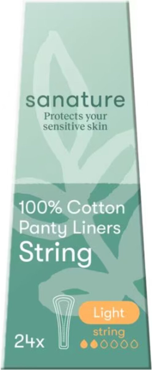 Goedkoopste Sanature 100 katoenen string inlegkruisjes - 24 stuks natuurlijke bescherming voor in je string of tanga
