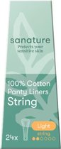 Sanature 100% katoenen string inlegkruisjes - 24 stuks: natuurlijke bescherming voor in je string of tanga