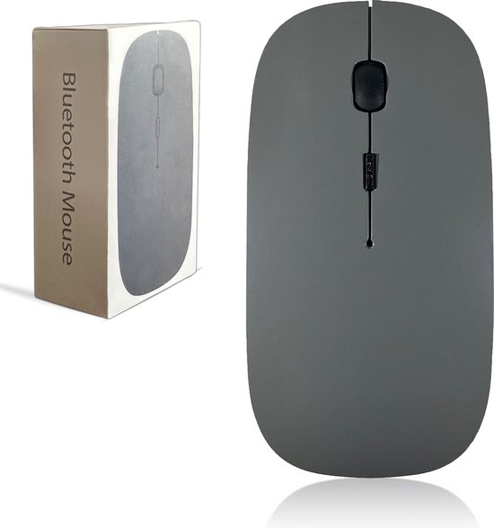 K&L Draadloze Muis - Draadloze Bluetooth Muis Laptop - Stil - Oplaadbaar - Grijs