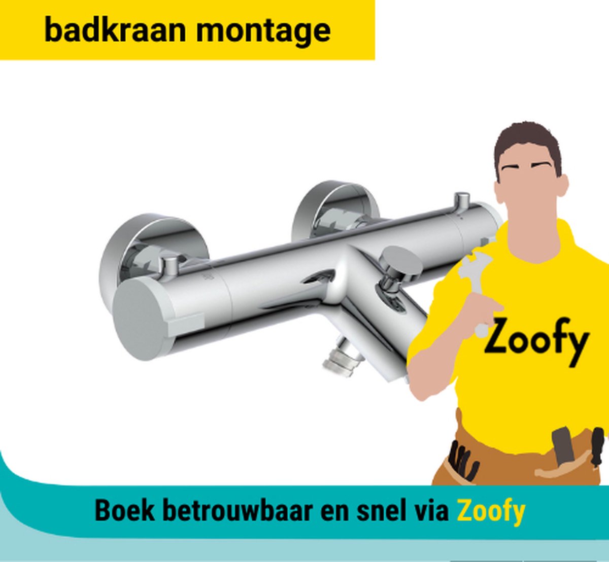 Installatie badkraan - Door Zoofy in samenwerking met bol.com - Installatie-afspraak gepland binnen 1 werkdag