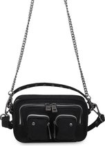 Nunoo Helena Canvas Black Embroided Dames Crossbodytas - Zwart - One Size