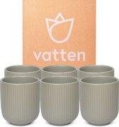 Vatten® - Koffiekopjes - Set van 6 - Grijs - 180ml - Koffiemok - moederdag cadeautje