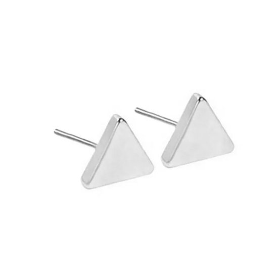 Joboly Zeer kleine subtiele driehoek oorbellen - Dames - Zilverkleurig