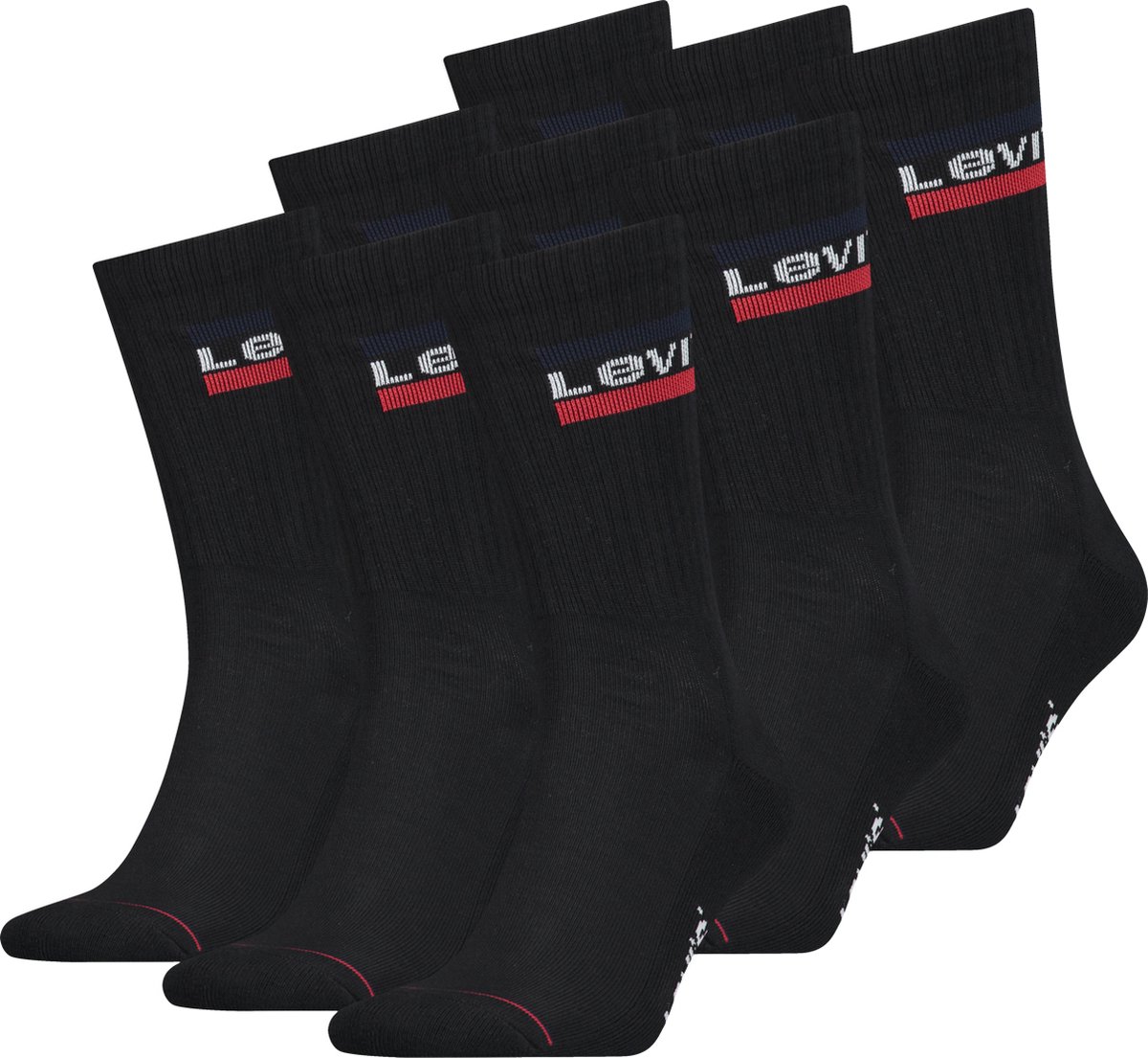 Levis Unisex Sportsokken Wit 9 Paar