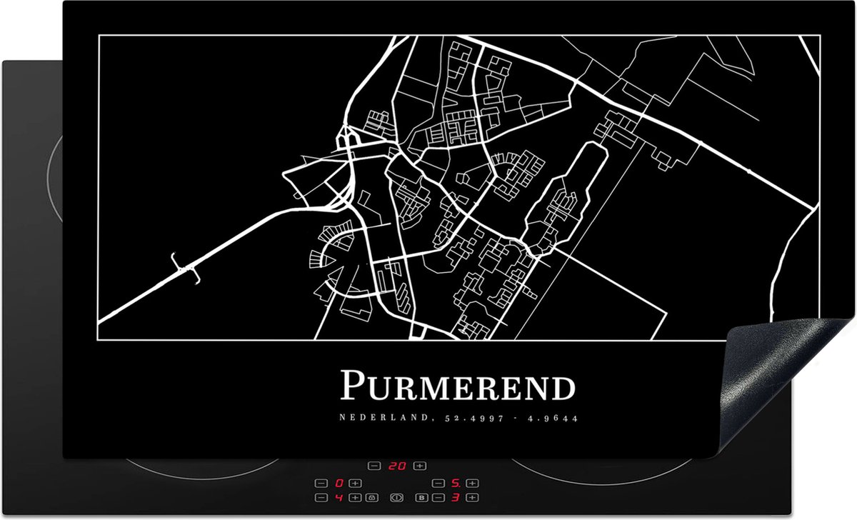 Inductie beschermer - Inductie Mat - Kookplaat beschermer - Stadskaart - Purmerend - Kaart - Plattegrond - Inductie beschermer - Inductie Mat - Kookplaat Beschermer - 91.6x52.7 cm - Afdekplaat inductie - Inductiebeschermer