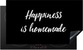 KitchenYeah® Inductie beschermer 90x52 cm - Happiness is homemade - Geluk - Quotes - Spreuken - Kookplaataccessoires - Afdekplaat voor kookplaat - Inductiebeschermer - Inductiemat - Inductieplaat mat