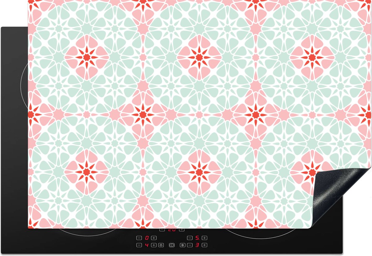 KitchenYeah® Inductie beschermer 77x51 cm - Bloemen - Sterren - Winter - Design - Kookplaataccessoires - Afdekplaat voor kookplaat - Inductiebeschermer - Inductiemat - Inductieplaat mat