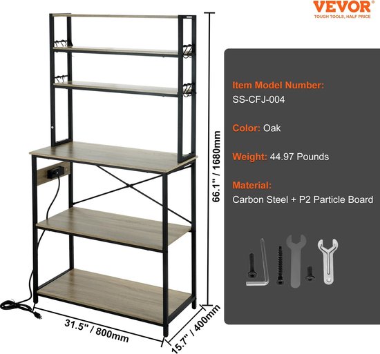Segenn Hangende Kruidenrek met 6 Vakken - Hang keuken Opberger voor Deur & Kast - hang Keukenrek - Verstelbaar Keuken Organizers - zwart - 16x 44x 126 cm