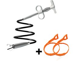Gootsteen Ontstopper Complete Set - Ontstopping - Ontstoppingsveer 160 cm - Voor Ontstoppen Afvoer, Gootsteen, Verstopte WC en Riool - Drain Cleaner, Set van 3