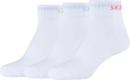 Skechers 3PPK Wm Mesh Ventilation Quarter Socks SK42022-1000, voor meisje, Wit, Sokken, maat: