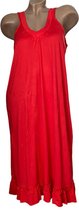 Dames nachthemd mouwloos met v hals Onesize S-L rood